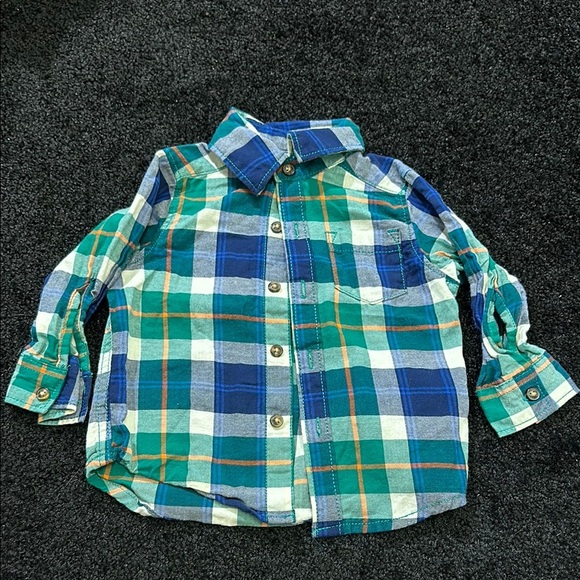 Carter’s Plaid Baby Shirt - Blue and‎ Green Size 6-9 months - Picture 1 of 3